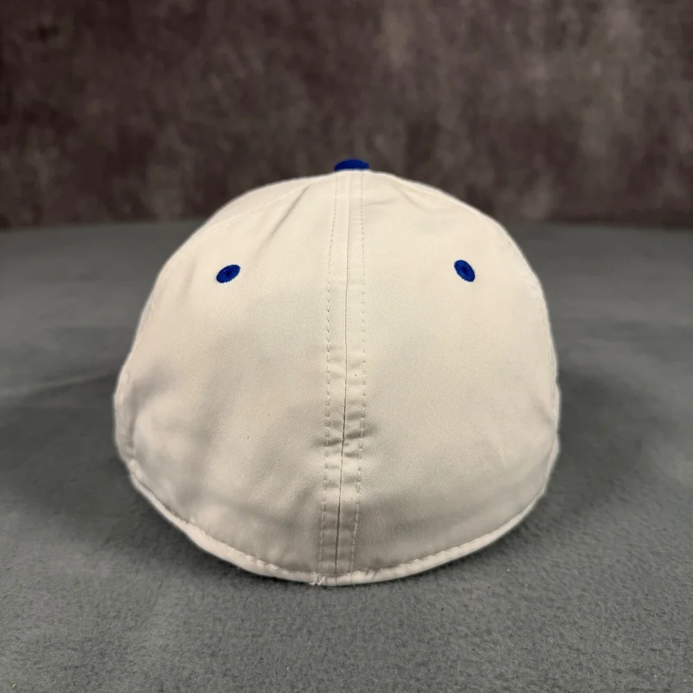 The Game Pro Hampton University Pirates Fitted Hat 7 1/4 White Blue HBCU GP520